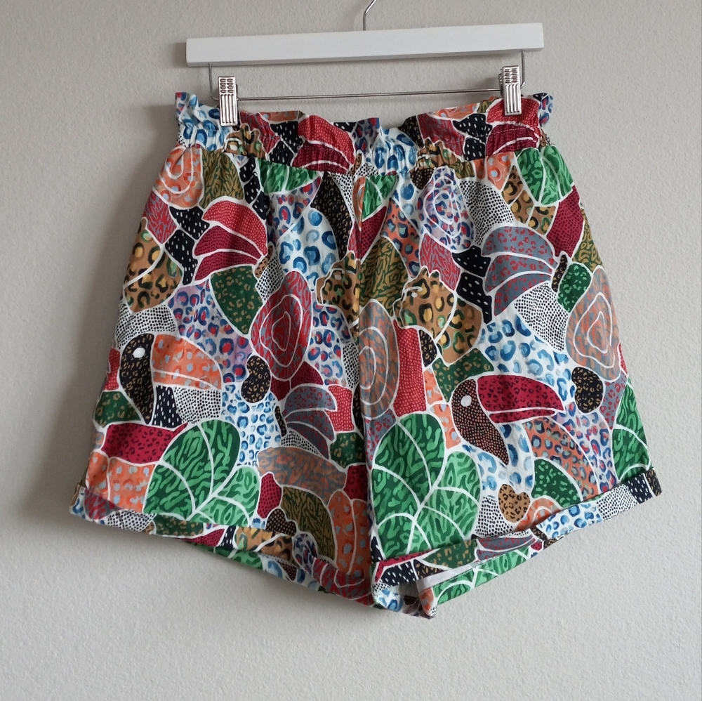 Farm Rio × Anthropologie Poplin Swing High Rise Pull On Shorts L - Picture 15 of 15